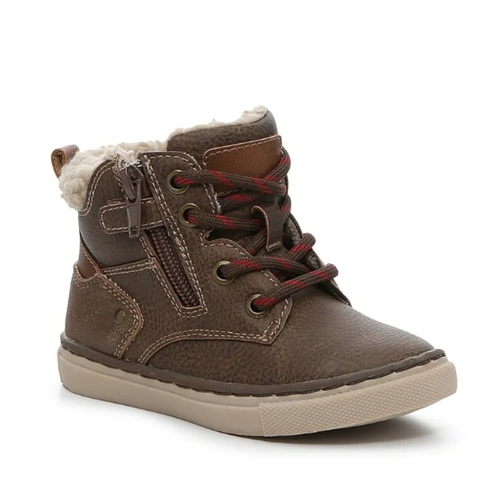 NIB Max + Jake Steven Boot Brown Kid's Zip Up Boot Size 5 Toddler